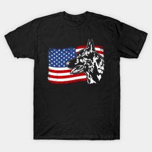 Dutch Shepherd American Flag patriotic dog T-Shirt